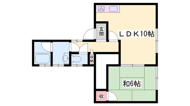 桜ヶ丘団地 15号棟(1LDK/1階)の間取り写真