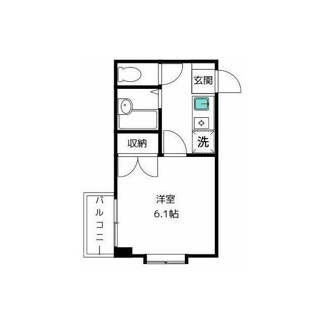 パールハイツ(1K/3階)の間取り写真