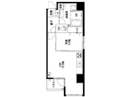 椿荘 CASA CAMELLIARUM(1LDK/3階)の間取り写真