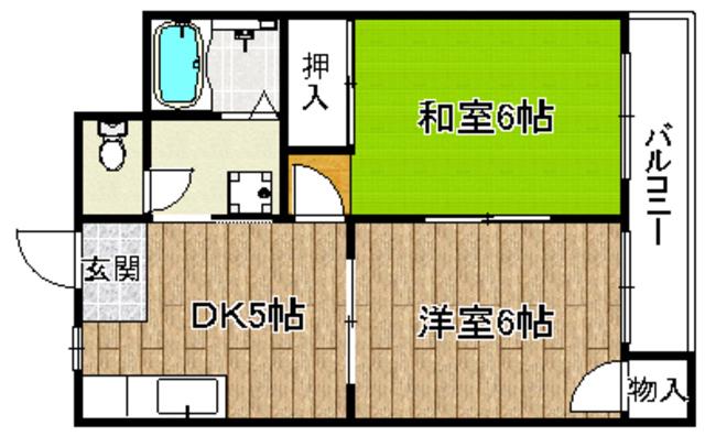 カセイハイツ(2DK/3階)の間取り写真