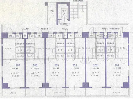 パレロワイヤル(1K/3階)の間取り写真