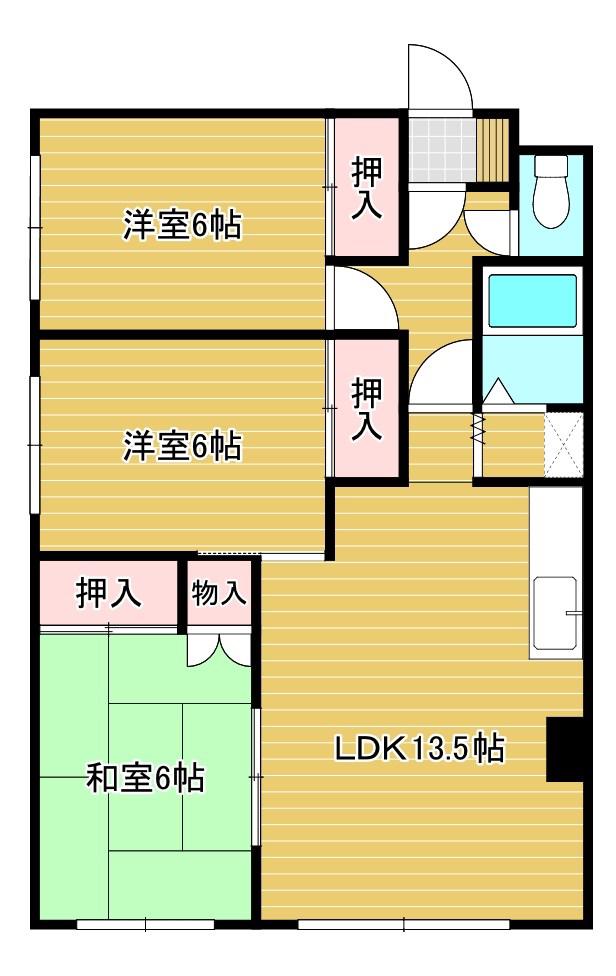 サンハイツS(3LDK/2階)の間取り写真