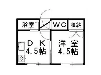 第1新川アパート(1DK/2階)の間取り写真