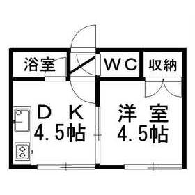 第1新川アパート(1DK/2階)の間取り写真