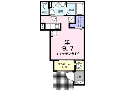 ヴィラ ウィングス(ワンルーム/1階)の間取り写真