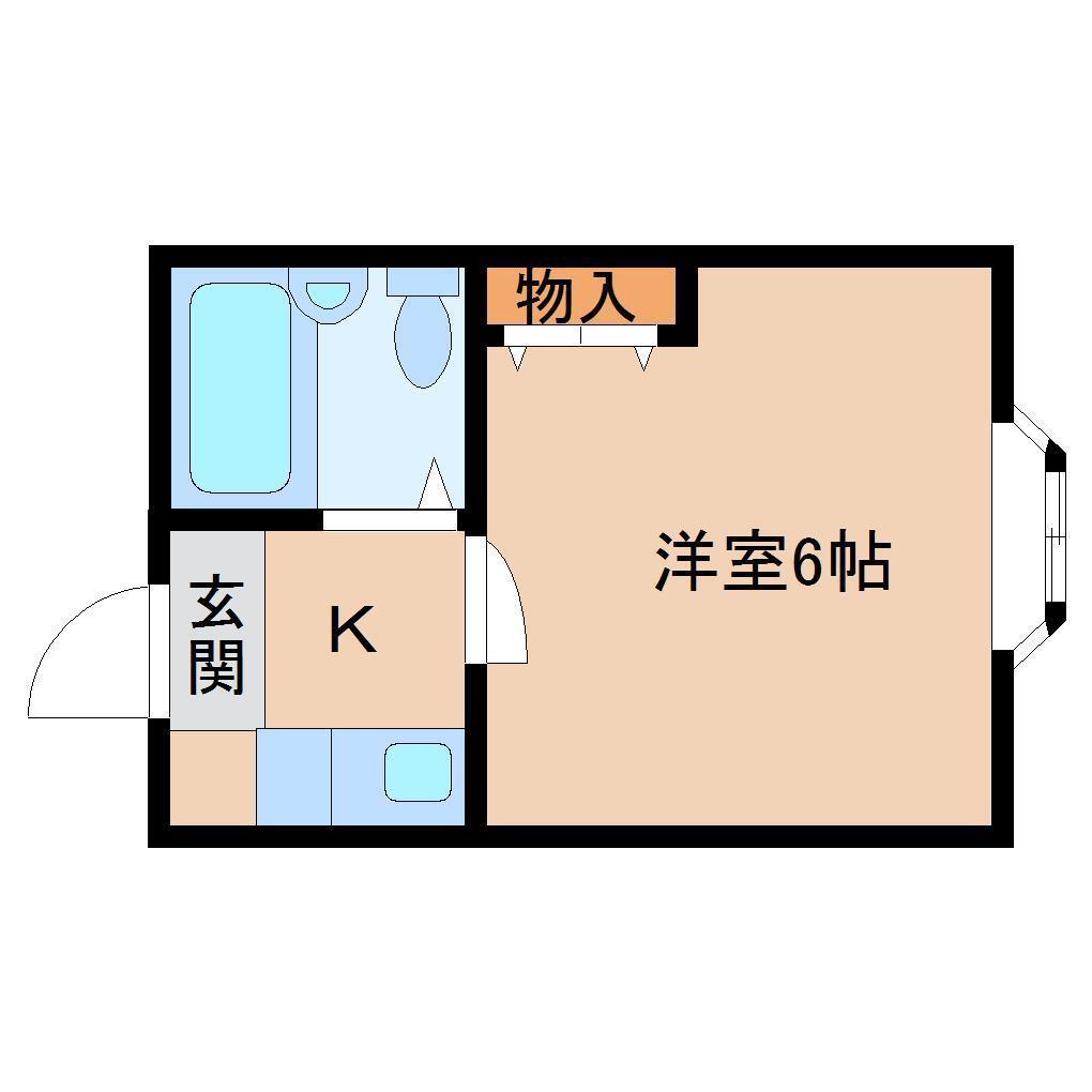 ハイタウンA棟(1K/3階)の間取り写真