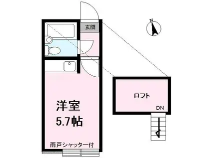 プラザドゥメドック(ワンルーム/1階)の間取り写真
