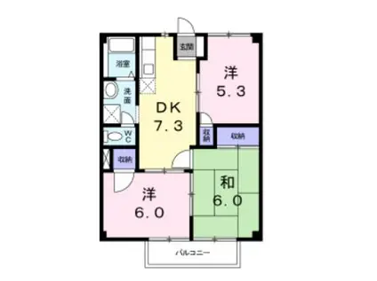 ドミール三喜(3DK/2階)の間取り写真