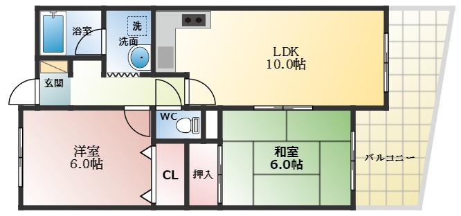 ザウバーベルク(2LDK/7階)の間取り写真