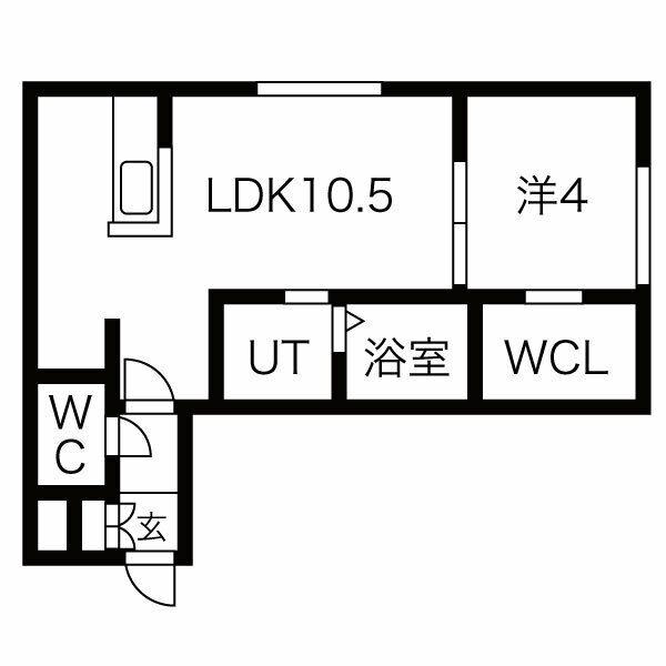 ラベイユドール(1LDK/4階)の間取り写真