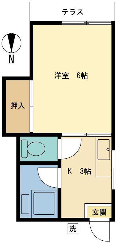 メゾンドオゼキ(1K/1階)の間取り写真