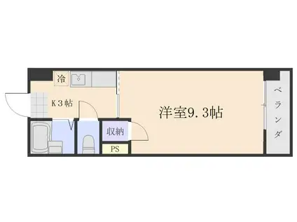 セントヒルズ鹿児島第一707号(1K/7階)の間取り写真