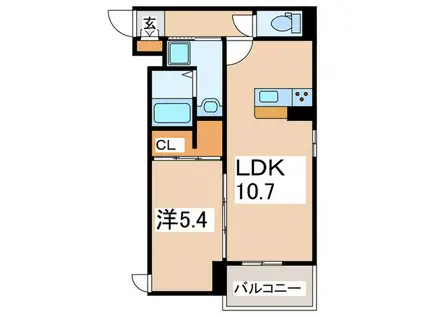 GRAND湘南 B棟(1LDK/3階)の間取り写真