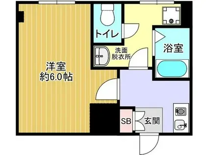 レガーレ谷町(1K/2階)の間取り写真