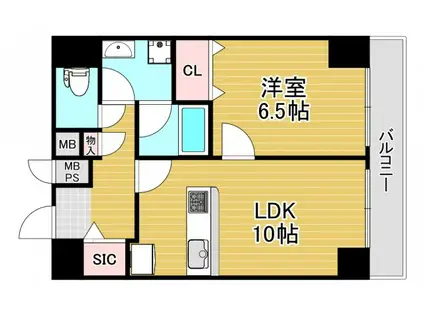リーガル塚本VII(1LDK/8階)の間取り写真