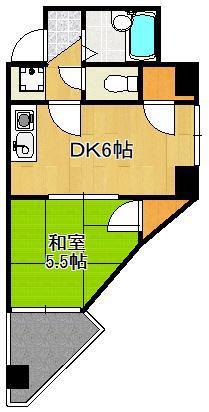 グランドール富士見(1DK/3階)の間取り写真
