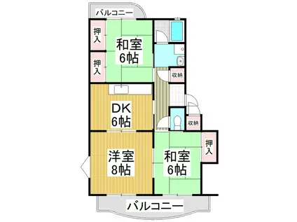 丸山マンション(3DK/1階)の間取り写真