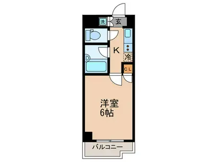 ルーブル武蔵小杉参番館(1K/6階)の間取り写真