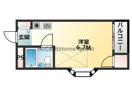 カーサM・K(ワンルーム/2階)の間取り写真