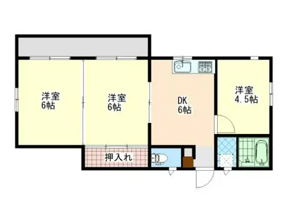 紫原パークマンション(3DK/2階)の間取り写真