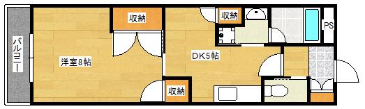 アレグレス己斐本町(1DK/7階)の間取り写真