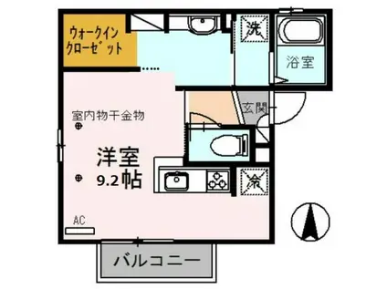 DH・COCO(ワンルーム/2階)の間取り写真