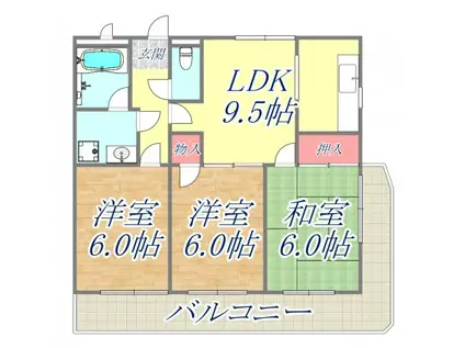 コートスミュー(3LDK/3階)の間取り写真