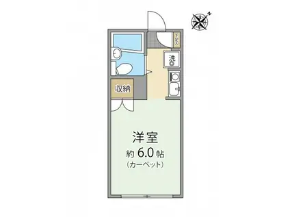 ハイツパインヒル(ワンルーム/2階)の間取り写真