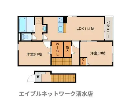 プレッソーレ(2LDK/2階)の間取り写真