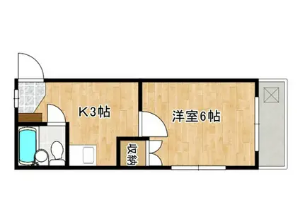 MICHIROOM長束(1K/3階)の間取り写真