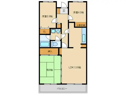カサベルデ宮崎台(3LDK/4階)の間取り写真