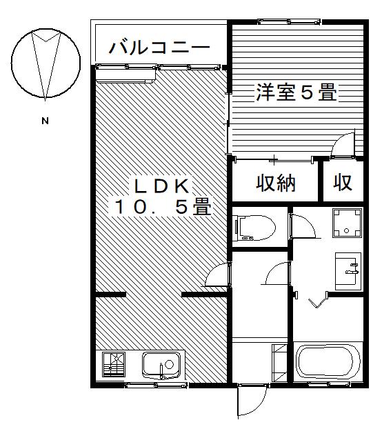チェリーヒル(1LDK/1階)の間取り写真
