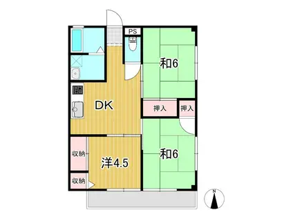 晃ハイツ(3DK/2階)の間取り写真