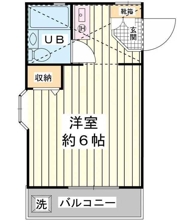 ローズアパートD棟 2階階 間取り