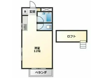 ハウスパインヒルII(ワンルーム/2階)の間取り写真