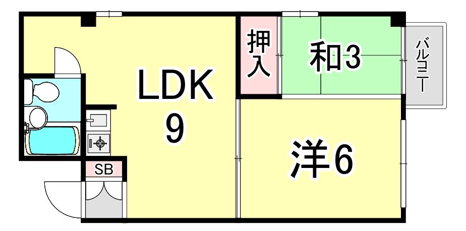 アンダンテ(2LDK/3階)の間取り写真