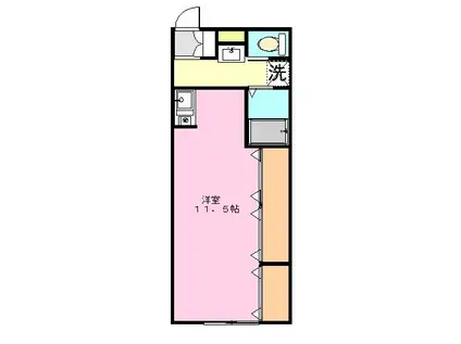 ウエダハイツ(ワンルーム/1階)の間取り写真