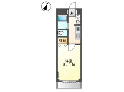 ウィンドミル ケイ(1K/1階)の間取り写真