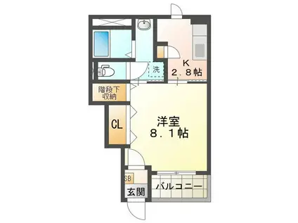 ショコラハウス(1K/1階)の間取り写真