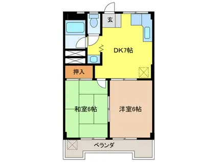 リアライズ穂積I(2DK/3階)の間取り写真