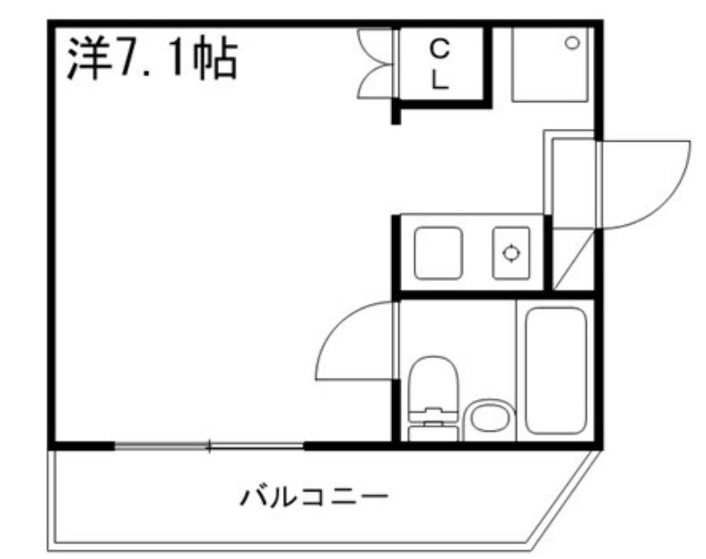 エレーヴ新在家(1K/2階)の間取り写真