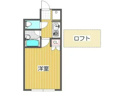 ハイツ岡町北(1K/3階)の間取り写真