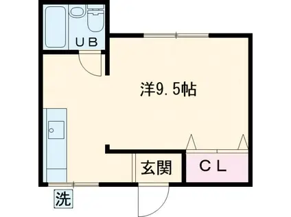 サニーハイツ(ワンルーム/1階)の間取り写真