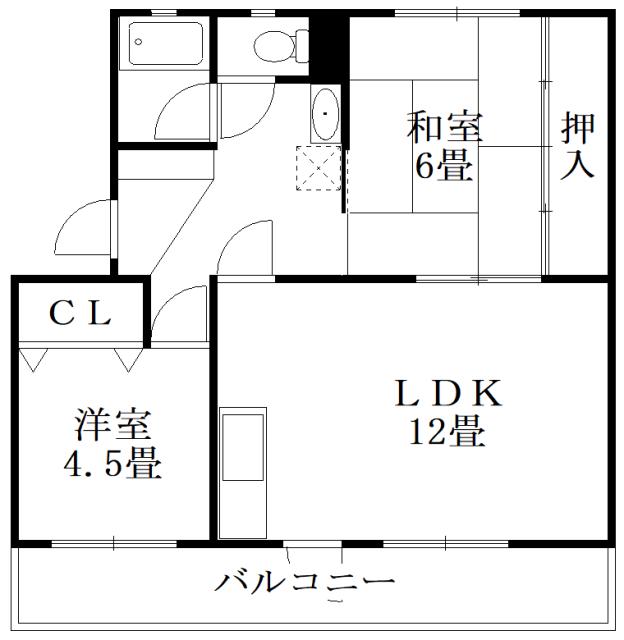 第1三宅ビル(2LDK/4階)の間取り写真