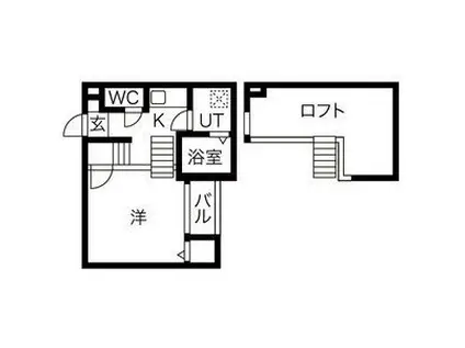 CREO高畑弐番館 (1K/1階)の間取り写真