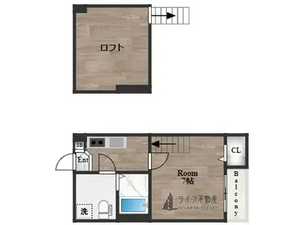 YUTOPIA ユートピア(1K/1階)の間取り写真