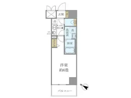 シエル白山B館(1K/3階)の間取り写真