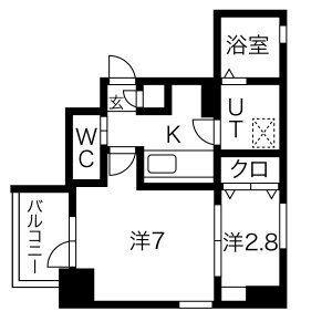 BLUE OCEAN SAKO(2K/5階)の間取り写真