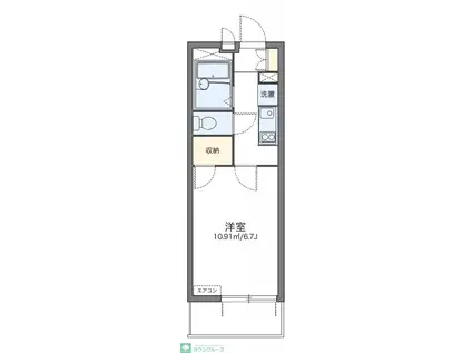 レオパレス代官町(1K/3階)の間取り写真