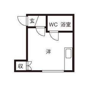 コーポライフ二十四軒N(ワンルーム/2階)の間取り写真